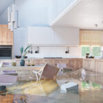 water damaged kitchen in cornelius